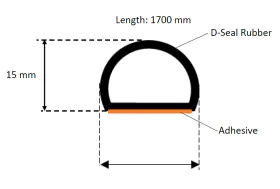 REAR DOOR RUBBER SEAL FOR AEROKLAS STYLISH CANOPY MAZDA BT50