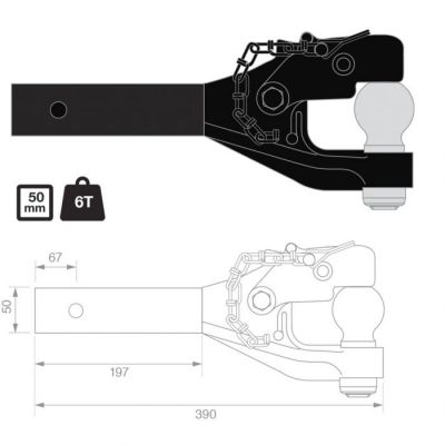 Tag Combo Pintle Hook With Receiver